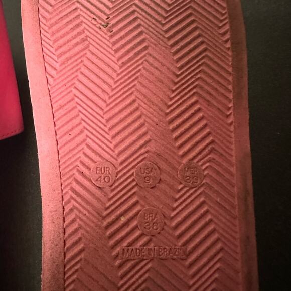 Frances Valentine Daisy Sandal Slides in Pink Vegan Leather Size 9 Pool Summer - Picture 9 of 9